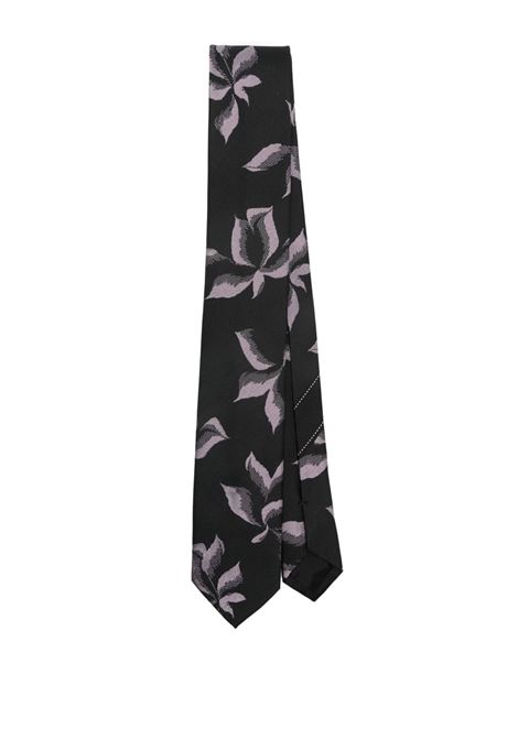 Black floral-jacquard tie Dries Van Noten - men DRIES VAN NOTEN | 2510216001904900